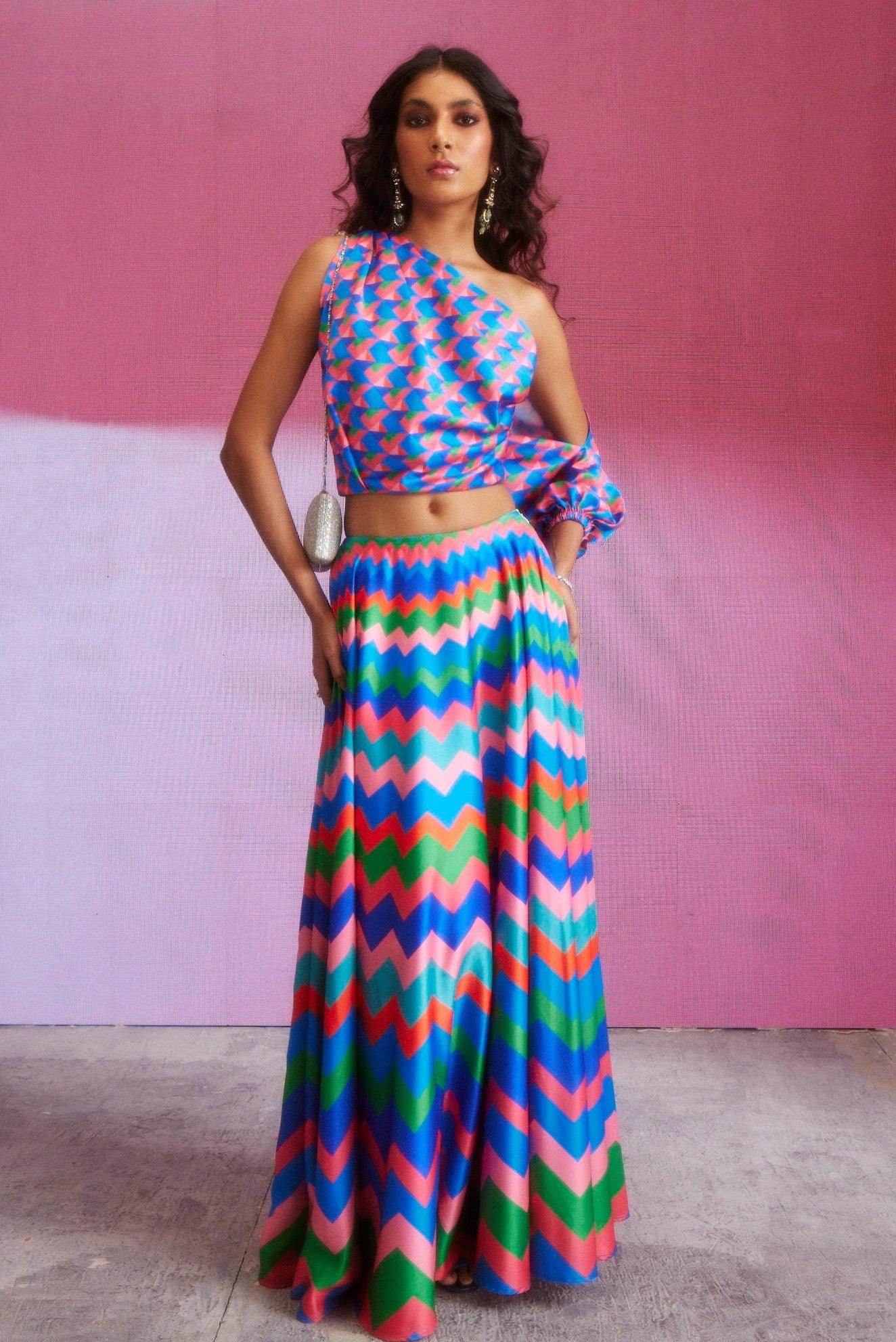 CHEVRON MAXI SKIRT - dash and dot
