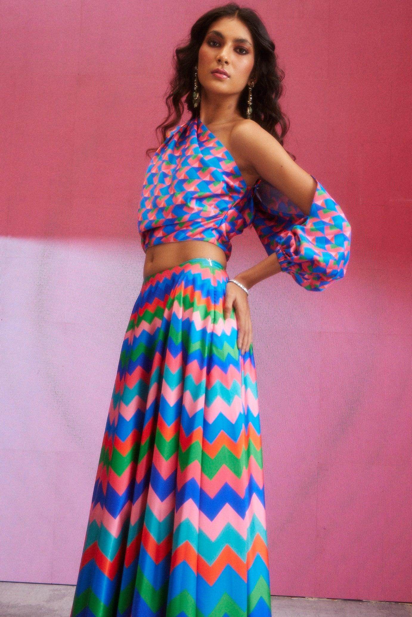 CHEVRON MAXI SKIRT - dash and dot