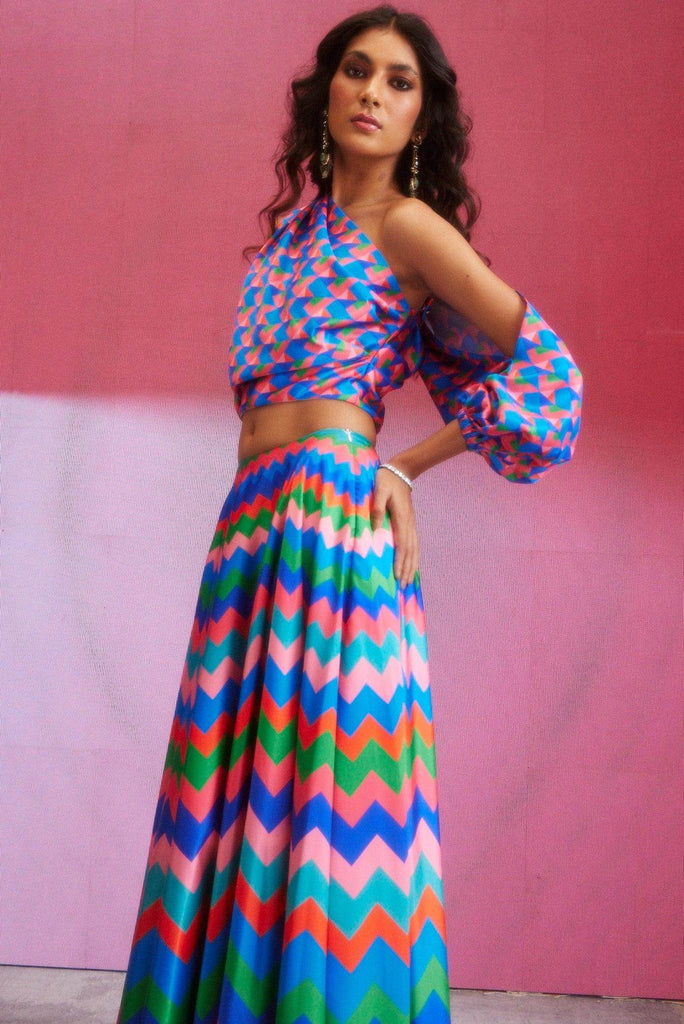 CHEVRON MAXI SKIRT - dash and dot dash and dot
