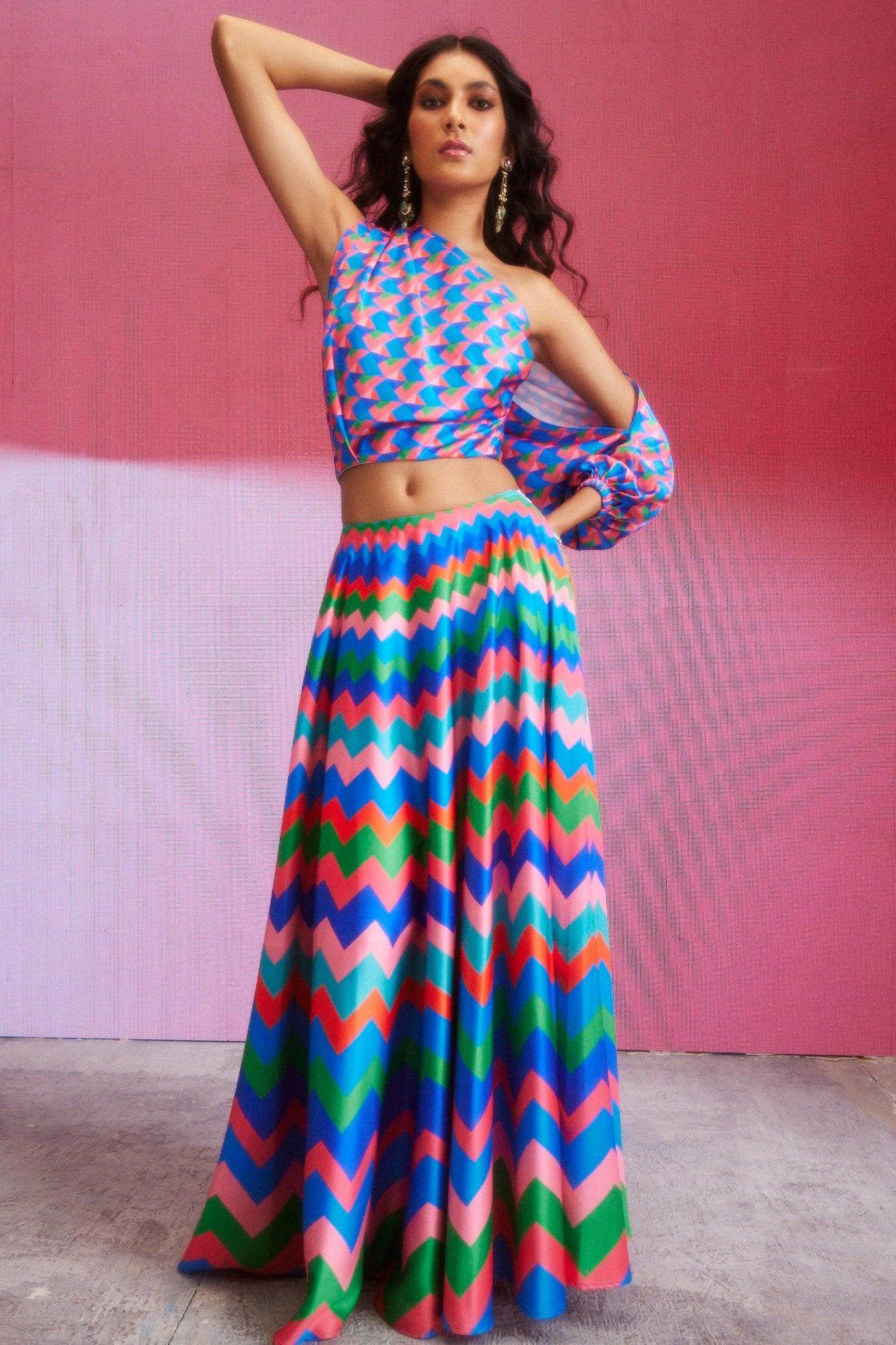 CHEVRON MAXI SKIRT - dash and dot