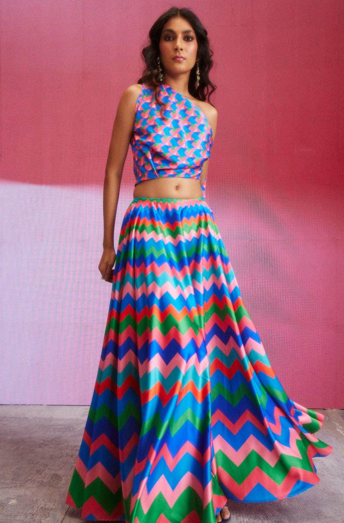 CHEVRON MAXI SKIRT - dash and dot dash and dot