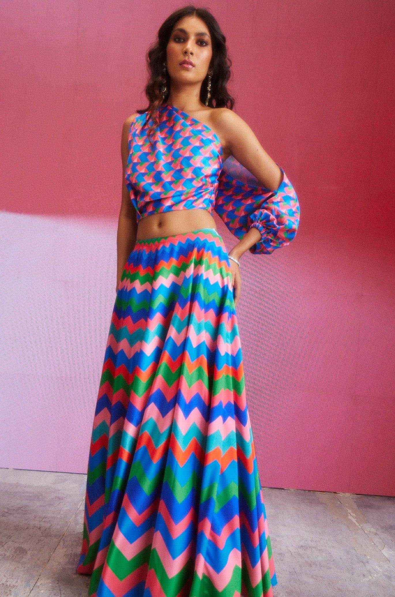 CHEVRON MAXI SKIRT - dash and dot