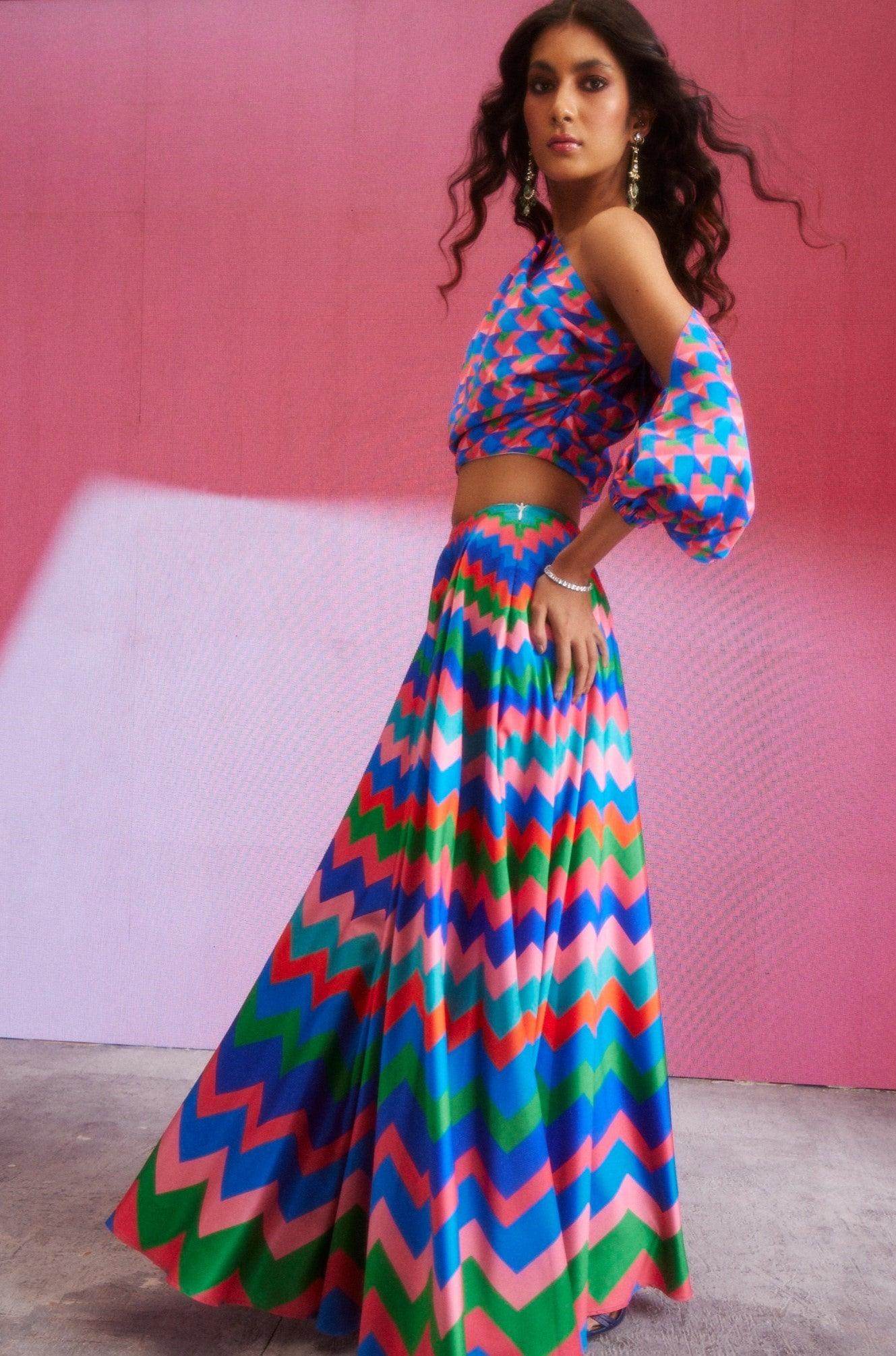CHEVRON MAXI SKIRT - dash and dot