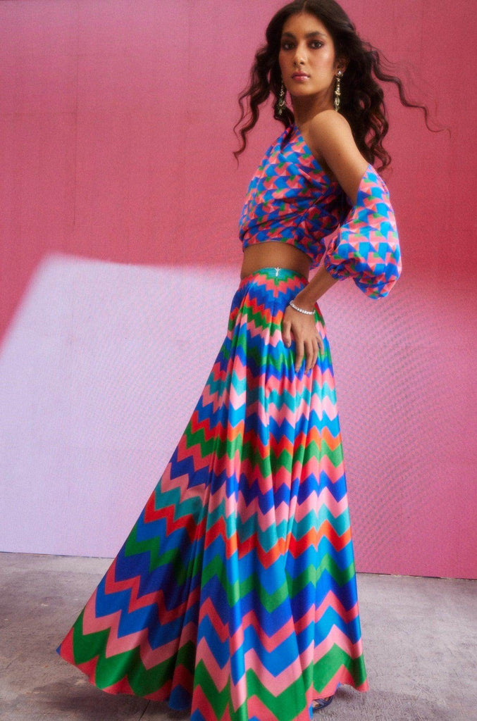 CHEVRON MAXI SKIRT - dash and dot dash and dot