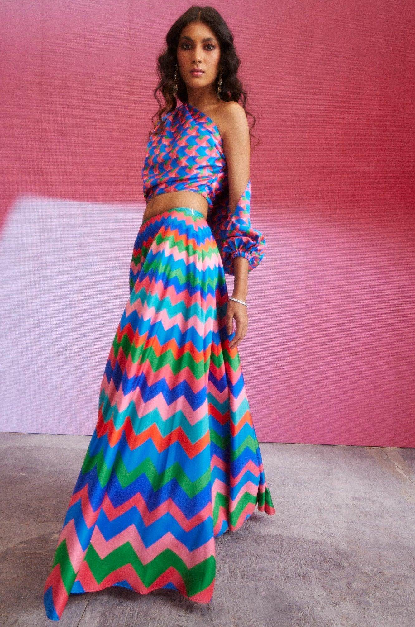 CHEVRON MAXI SKIRT - dash and dot