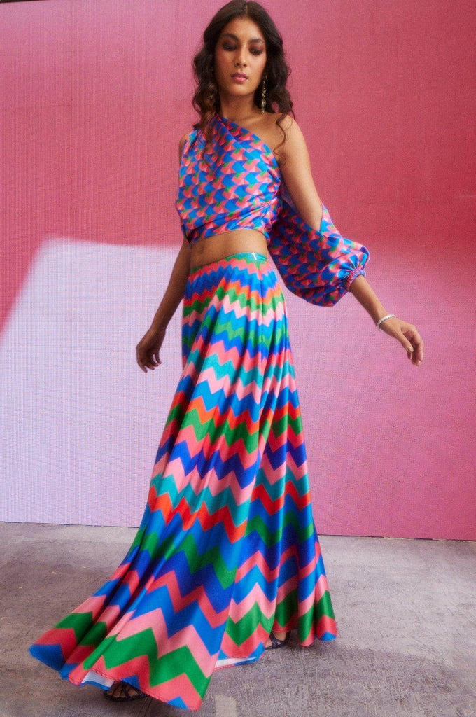 PRINTED DRAPED SLEEVE TOP - dash and dot dash and dot