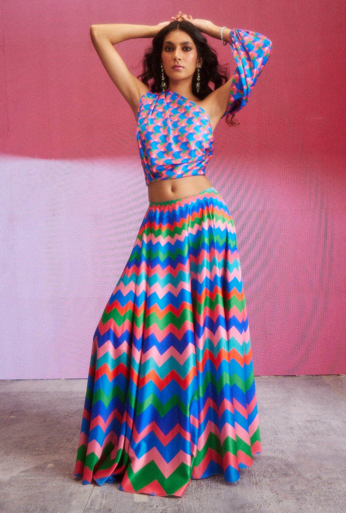 PRINTED DRAPED SLEEVE TOP - dash and dot dash and dot