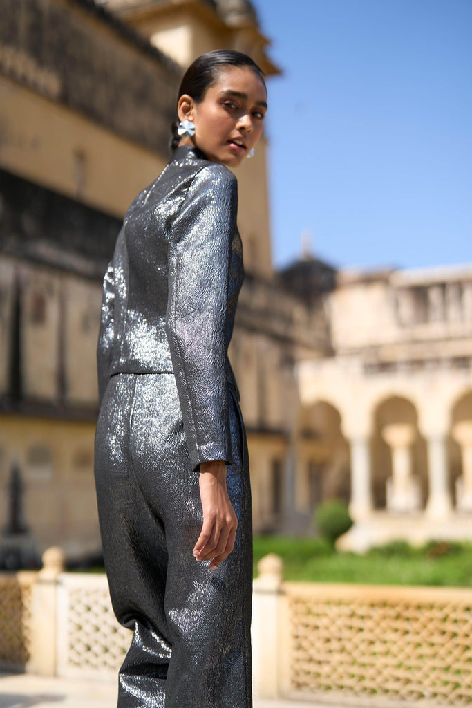 METALLIC STRUCTURED TOP - dash and dot dash and dot