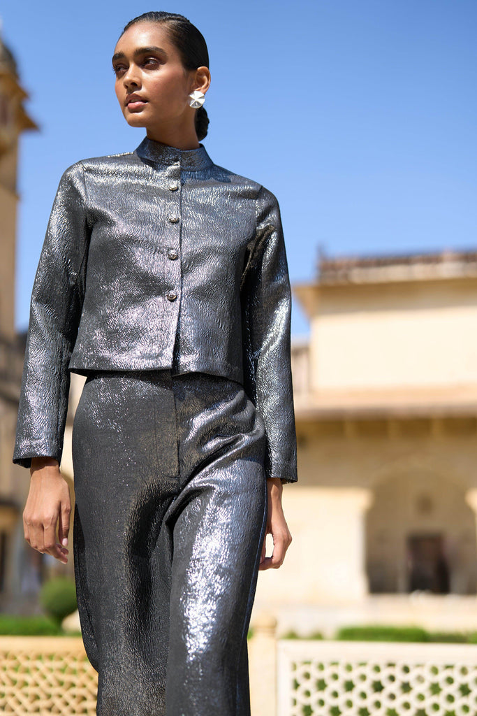 METALLIC STRUCTURED TOP - dash and dot dash and dot