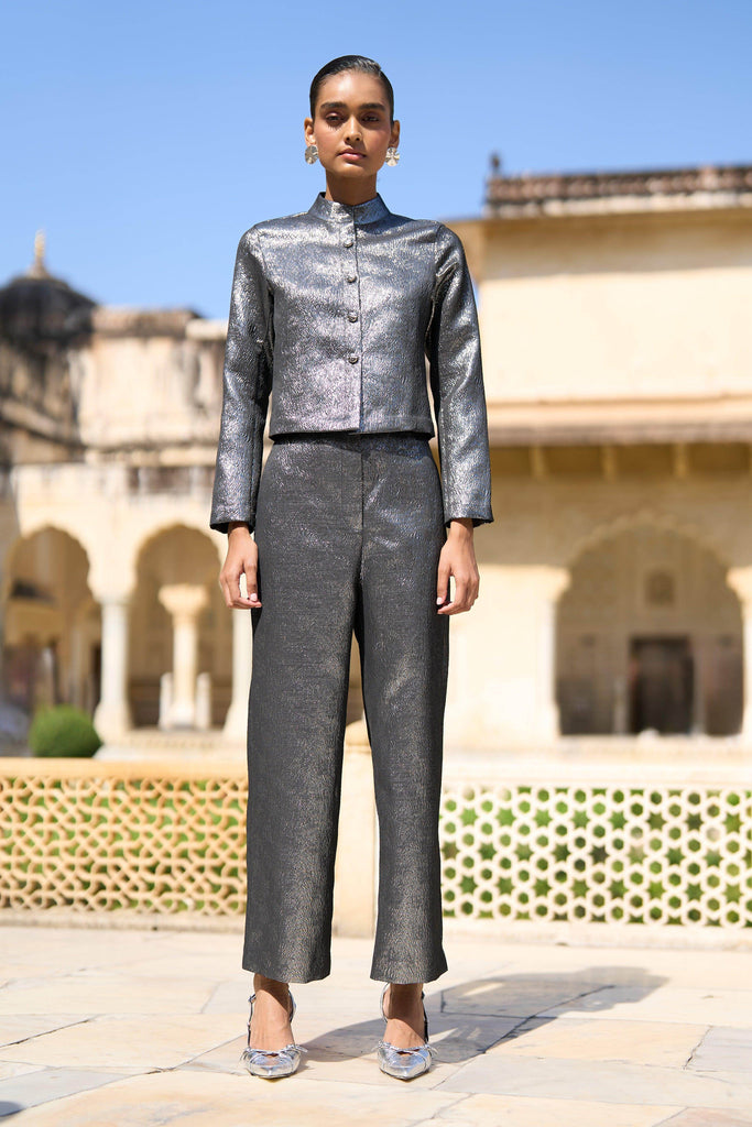 METALLIC STRUCTURED TOP - dash and dot dash and dot