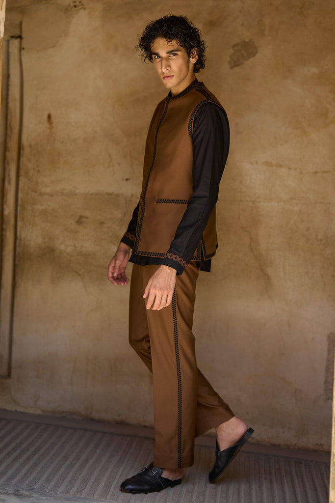 BORDER EMBROIDERED BANDI, SHIRT AND PANT - dash and dot dash and dot