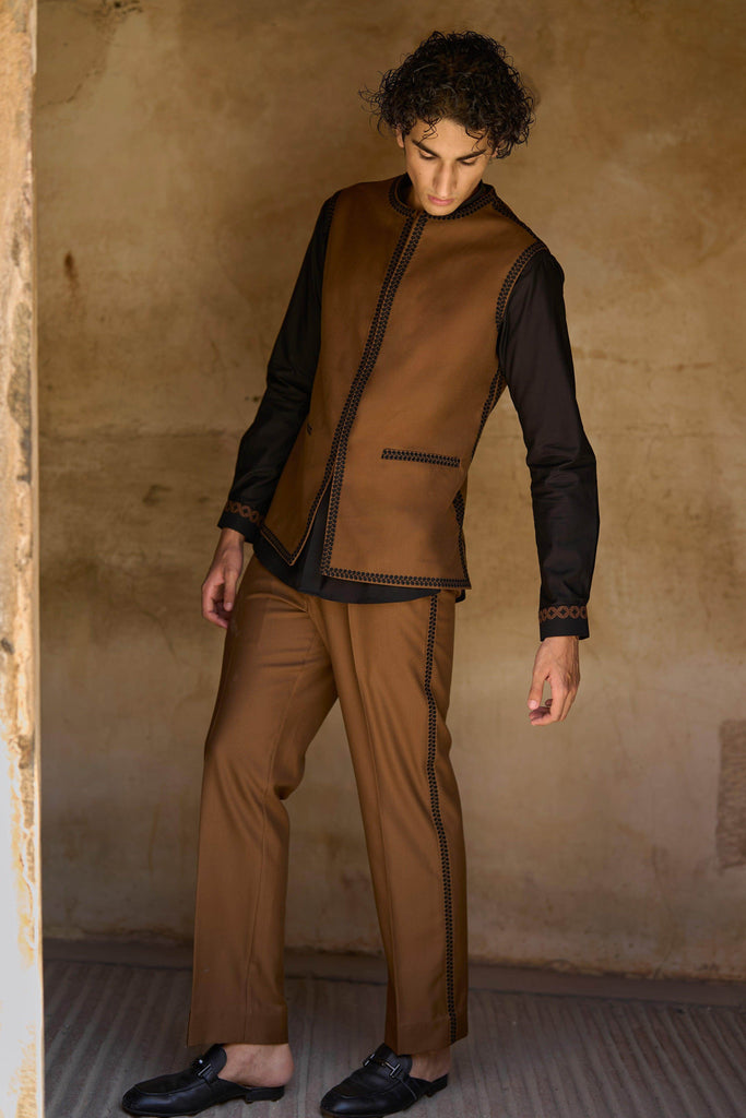 BORDER EMBROIDERED BANDI JACKET - dash and dot dash and dot