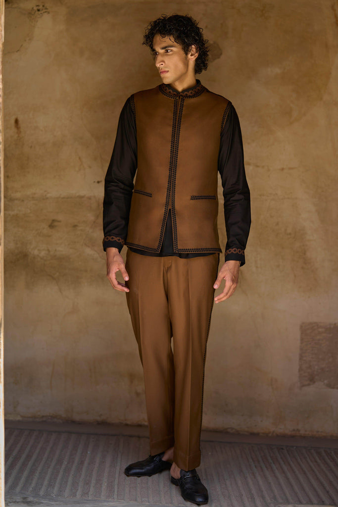 BORDER EMBROIDERED BANDI JACKET - dash and dot dash and dot