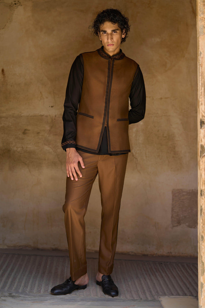 BORDER EMBROIDERED BANDI JACKET - dash and dot dash and dot