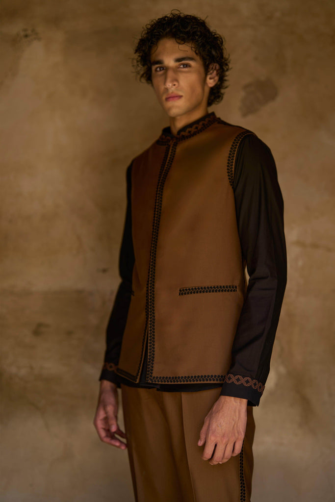 BORDER EMBROIDERED BANDI, SHIRT AND PANT - dash and dot dash and dot