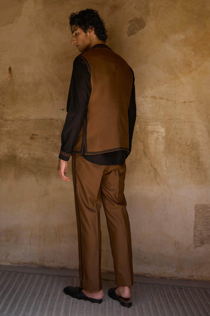 BORDER EMBROIDERED BANDI, SHIRT AND PANT - dash and dot dash and dot