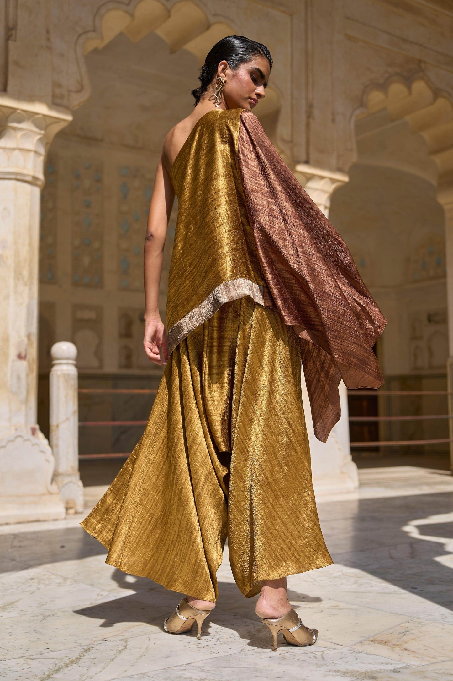 LAMÉ HAREM DRAPE CULOTTE - dash and dot