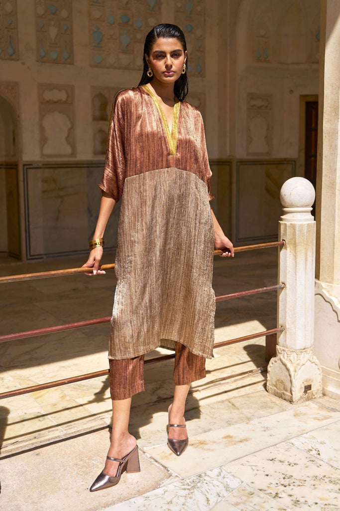 LAMÉ BLOCKED TUNIC TOP - dash and dot dash and dot