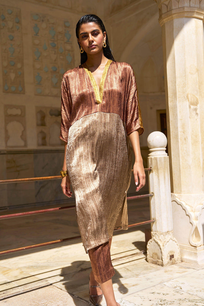 LAMÉ BLOCKED TUNIC TOP - dash and dot dash and dot