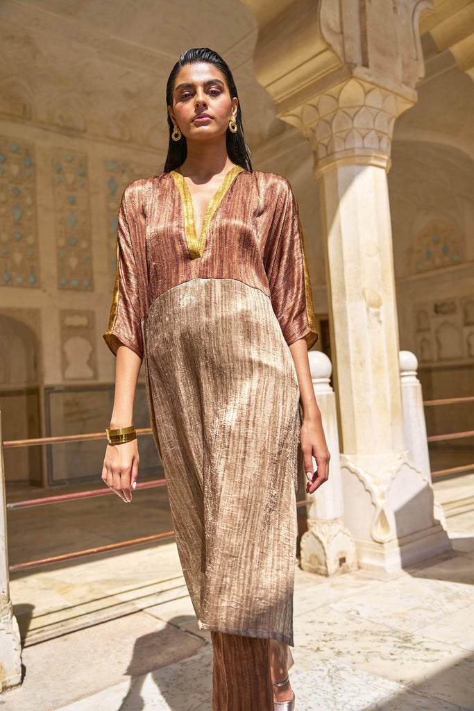 LAMÉ BLOCKED TUNIC TOP - dash and dot dash and dot