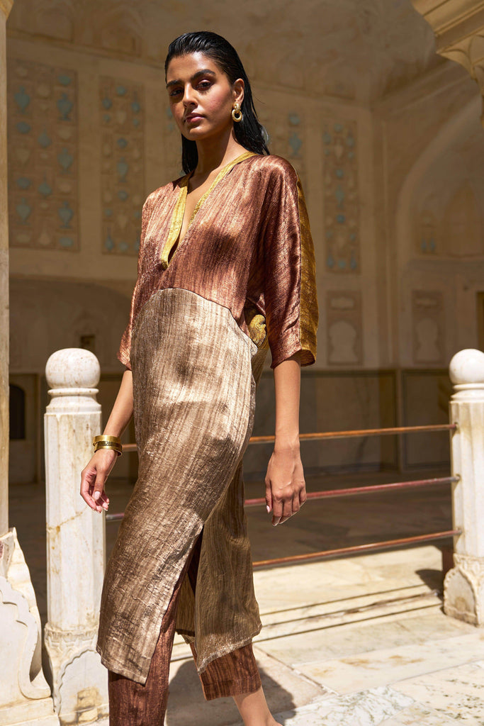 LAMÉ BLOCKED TUNIC TOP - dash and dot dash and dot