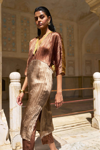 LAMÉ BLOCKED TUNIC TOP - dash and dot