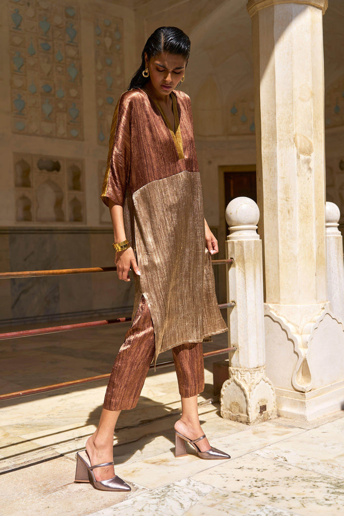 LAMÉ BLOCKED TUNIC TOP - dash and dot dash and dot