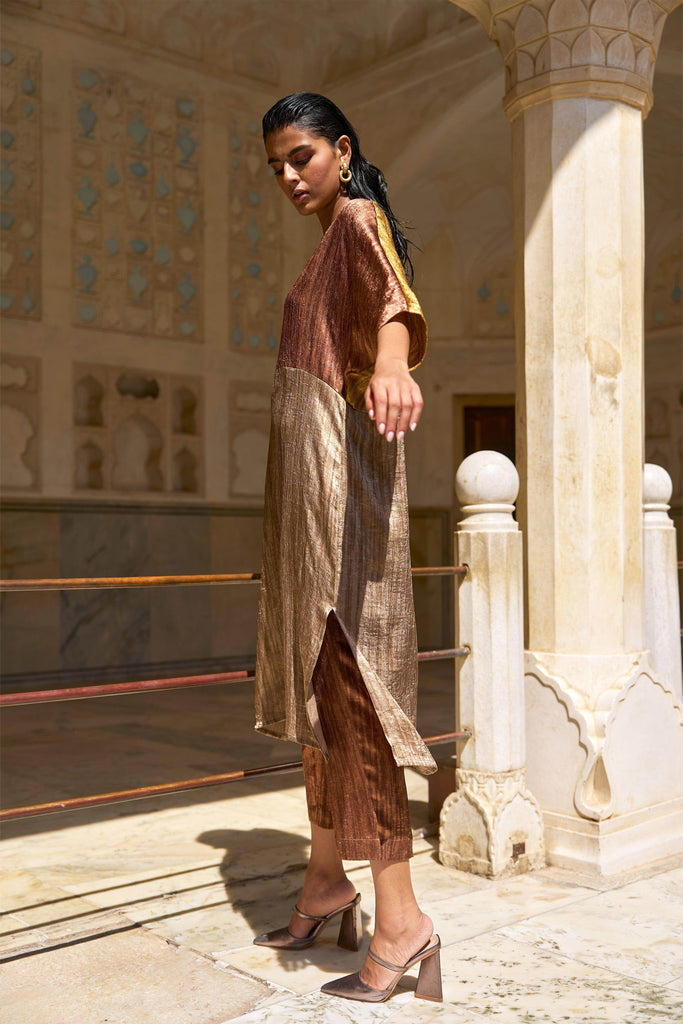 LAMÉ BLOCKED TUNIC TOP - dash and dot dash and dot