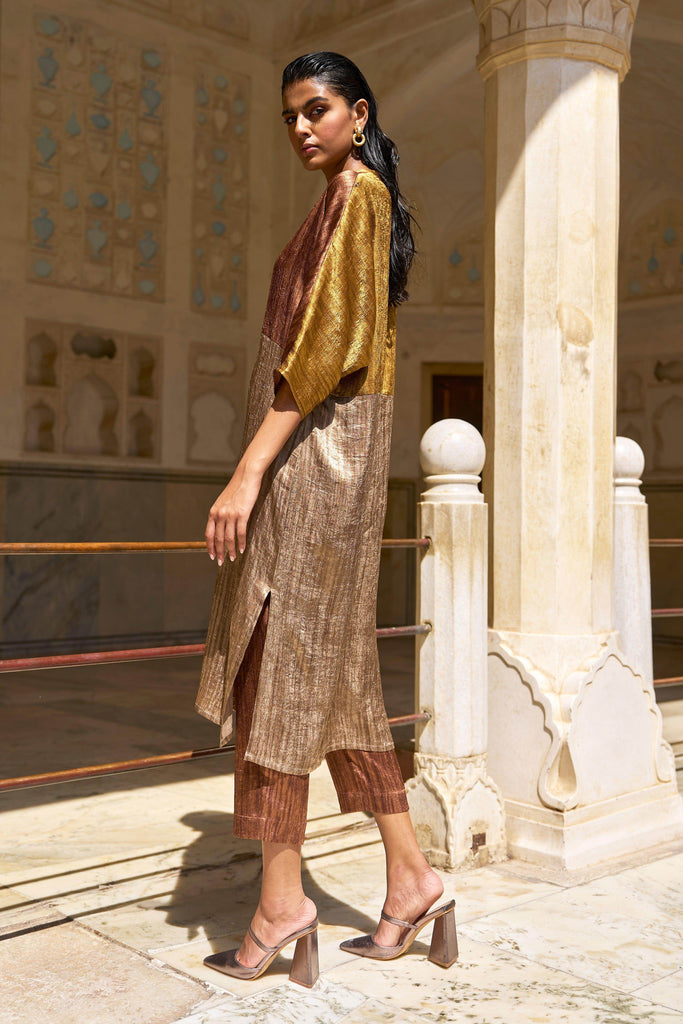 LAMÉ BLOCKED TUNIC TOP - dash and dot dash and dot