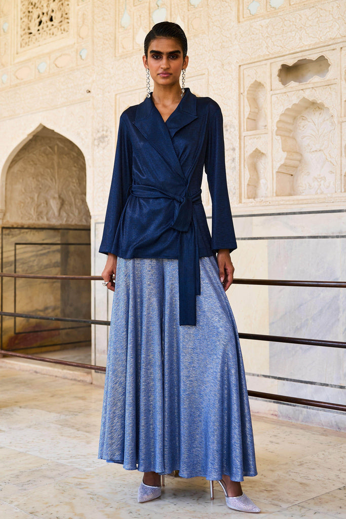 METALLIC WRAP TOP - dash and dot dash and dot