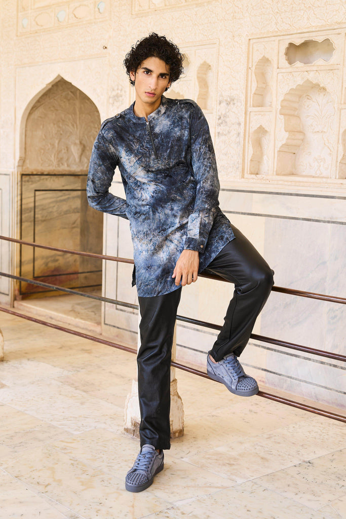 TIE DYE JACQUARD LONG SHIRT - dash and dot dash and dot