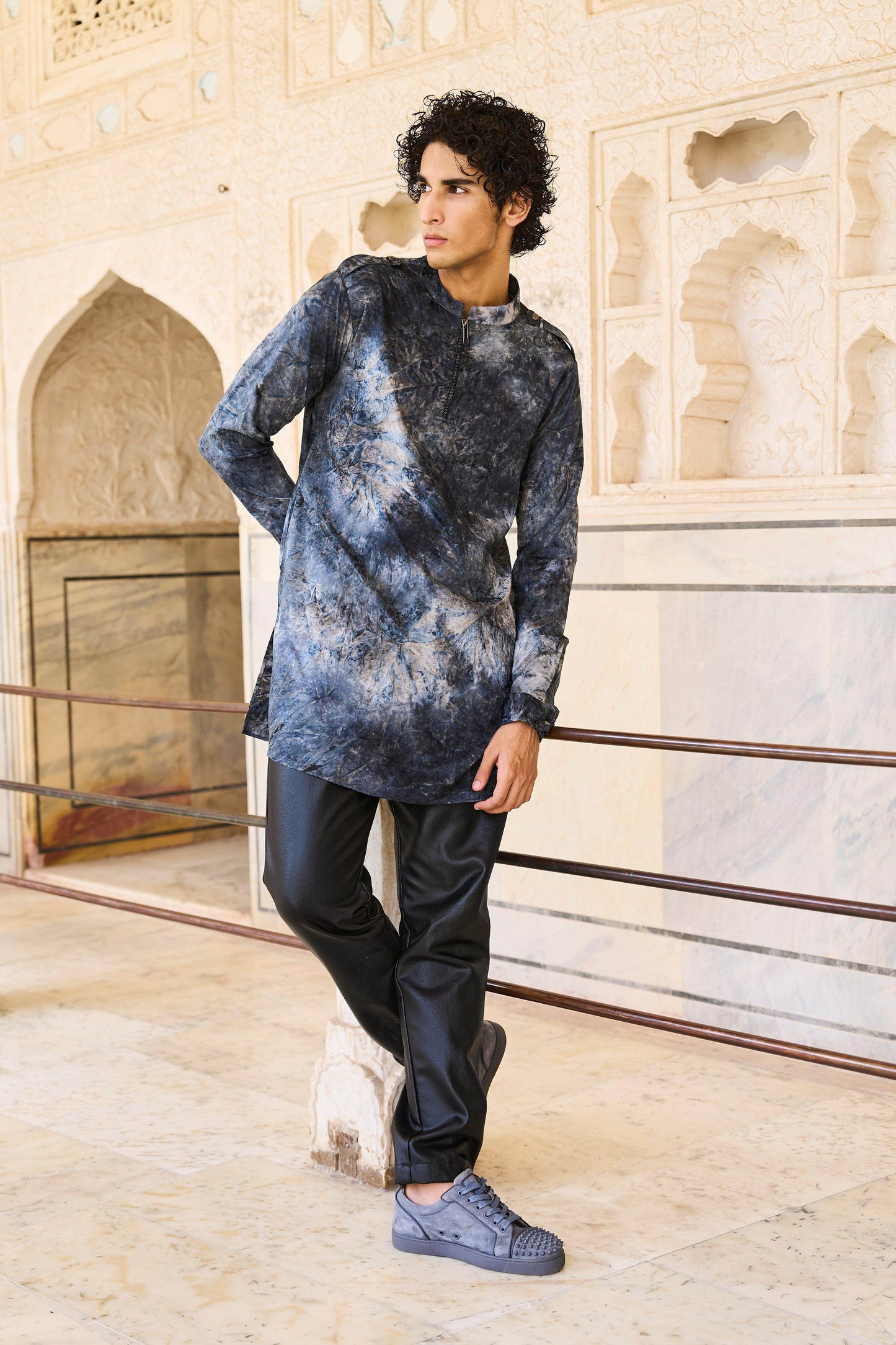 TIE DYE JACQUARD LONG SHIRT - dash and dot