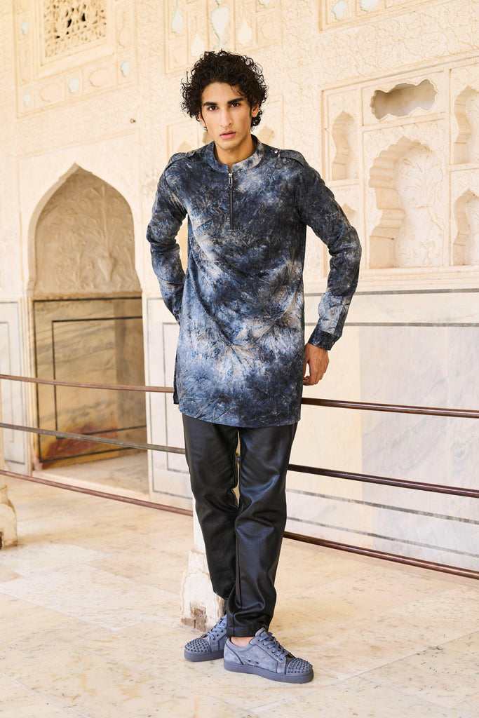 TIE DYE JACQUARD LONG SHIRT - dash and dot dash and dot