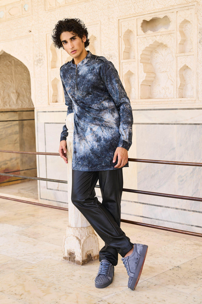 TIE DYE JACQUARD LONG SHIRT - dash and dot dash and dot