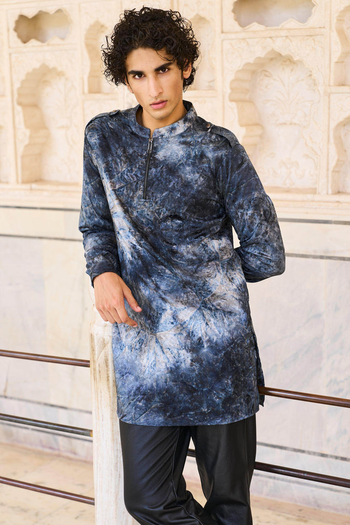 TIE DYE JACQUARD LONG SHIRT - dash and dot dash and dot