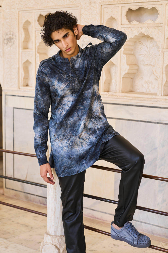 TIE DYE JACQUARD LONG SHIRT - dash and dot dash and dot