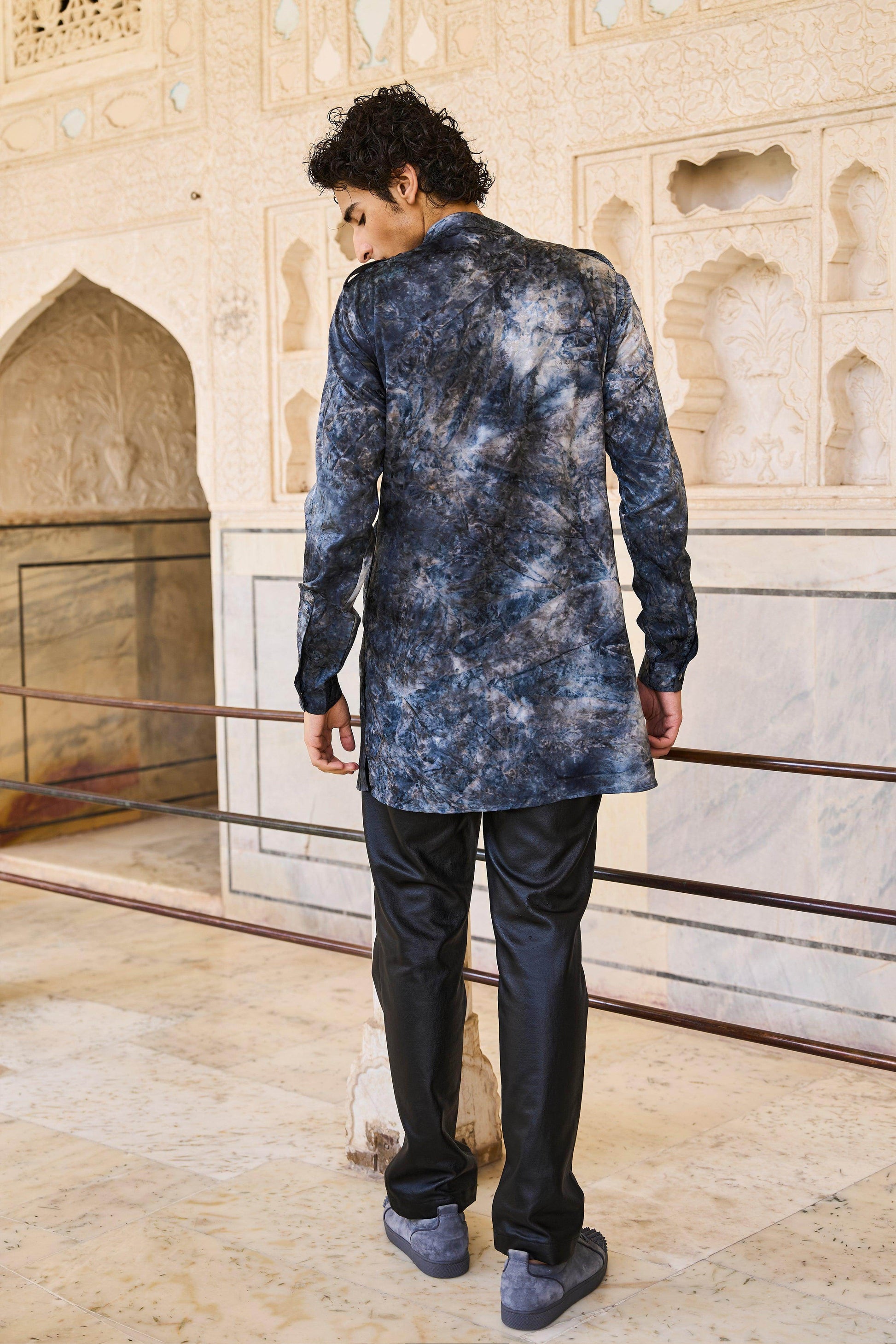 TIE DYE JACQUARD LONG SHIRT - dash and dot