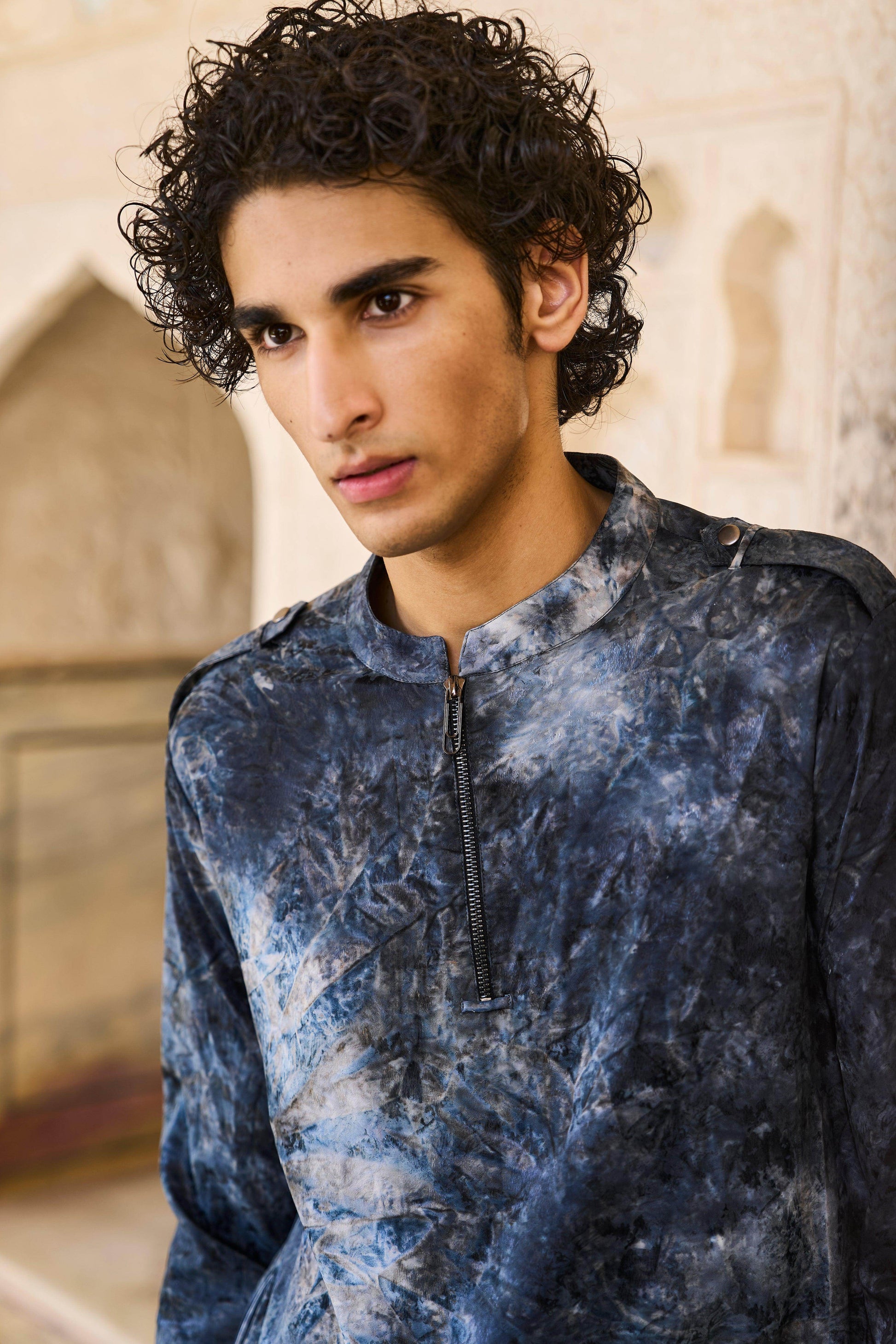 TIE DYE JACQUARD LONG SHIRT - dash and dot