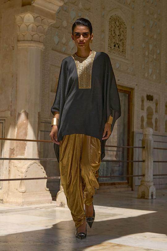 GOTA KAFTAN AND DRAPE PANT SET - dash and dot