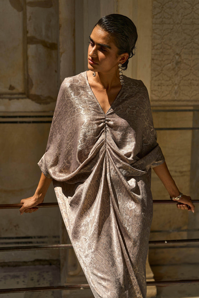 METALLIC PRINT KAFTAN - dash and dot dash and dot