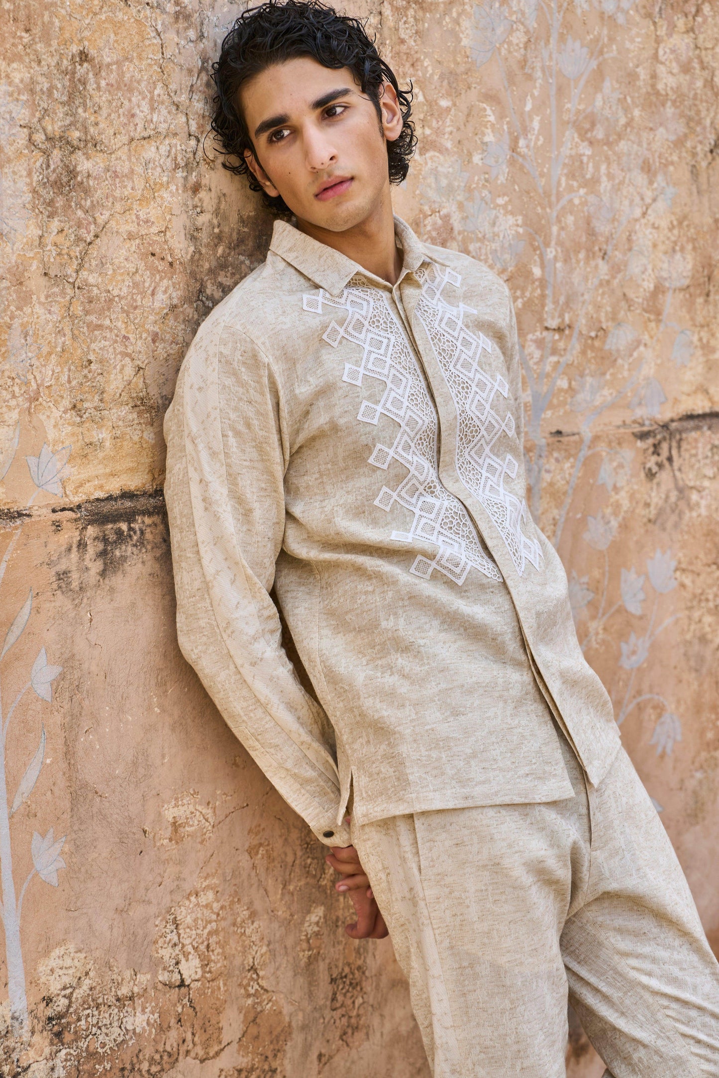 TEXTURED LINEN SHIRT - dash and dot