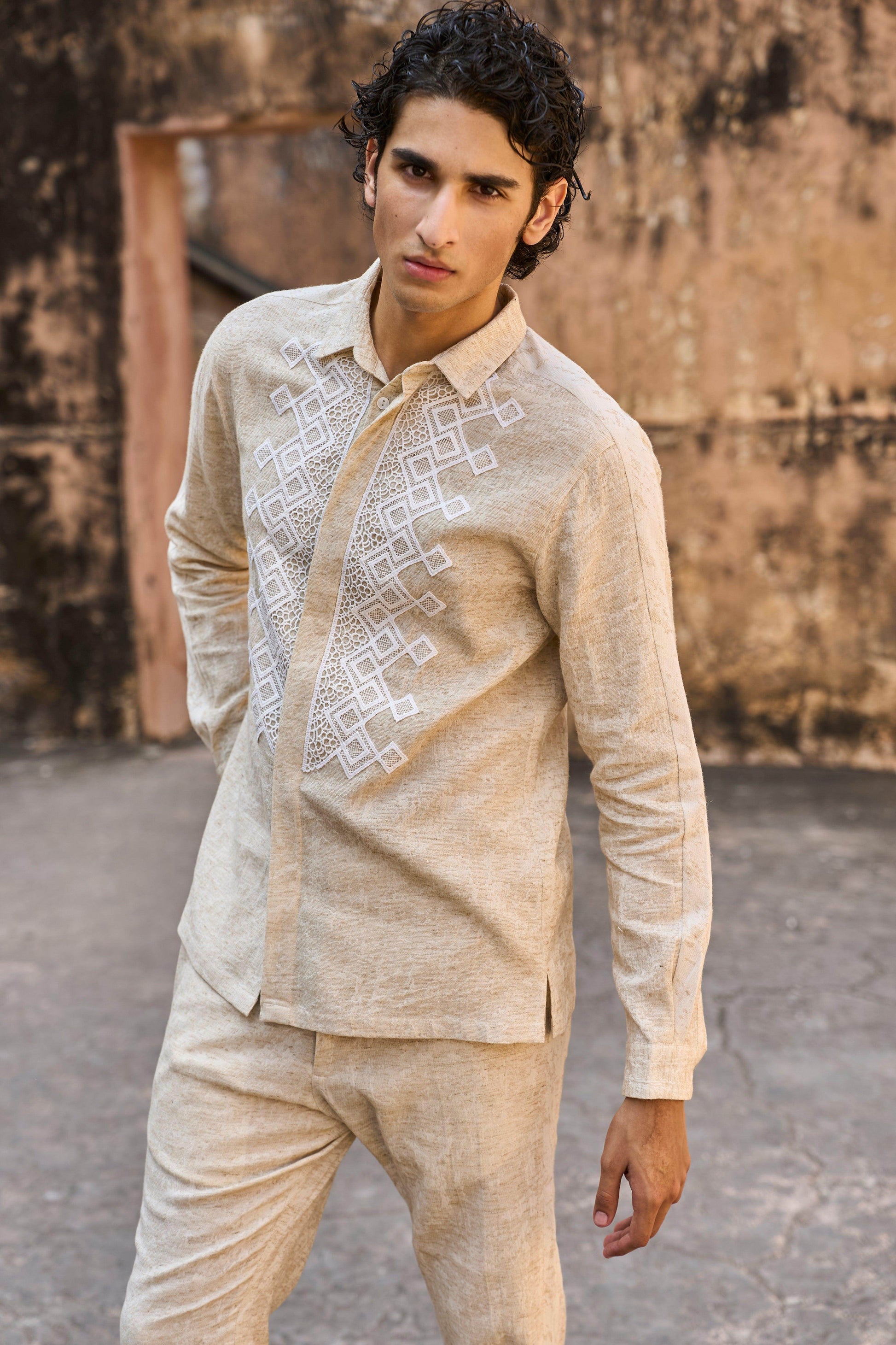 TEXTURED LINEN SET - dash and dot