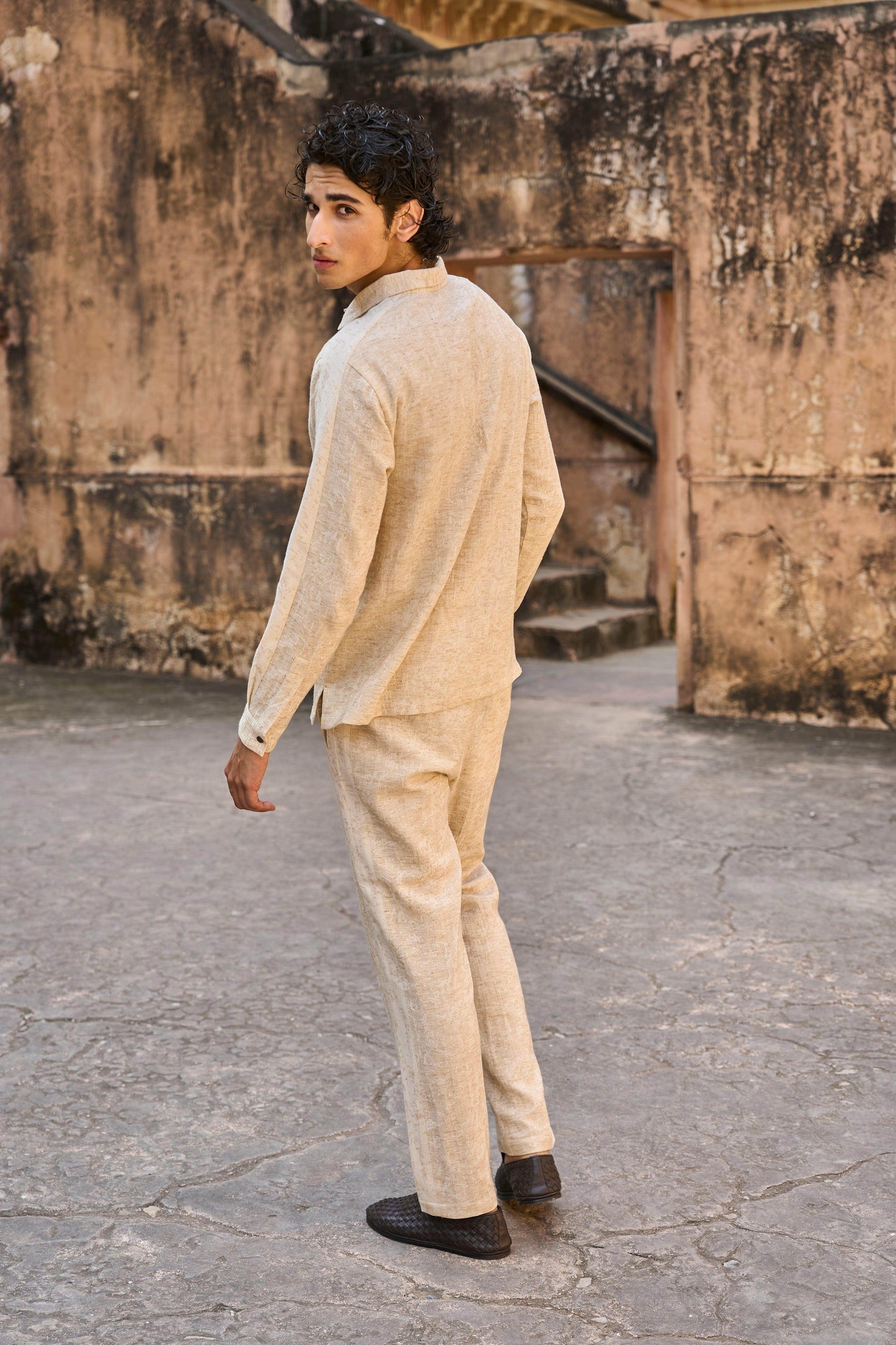 TEXTURED LINEN SHIRT - dash and dot