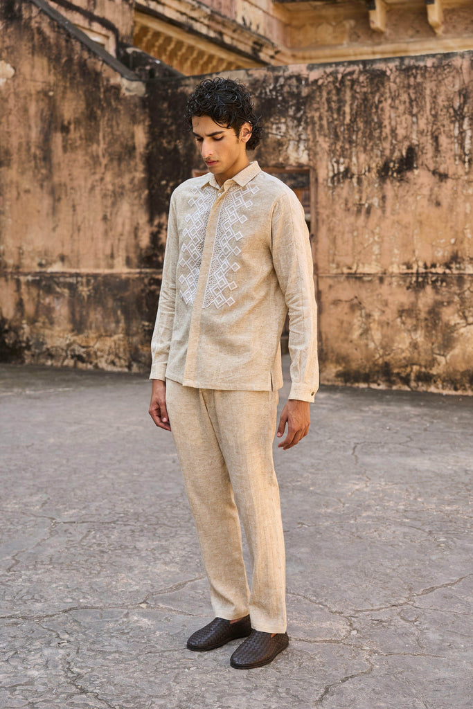 TEXTURED LINEN SHIRT - dash and dot dash and dot