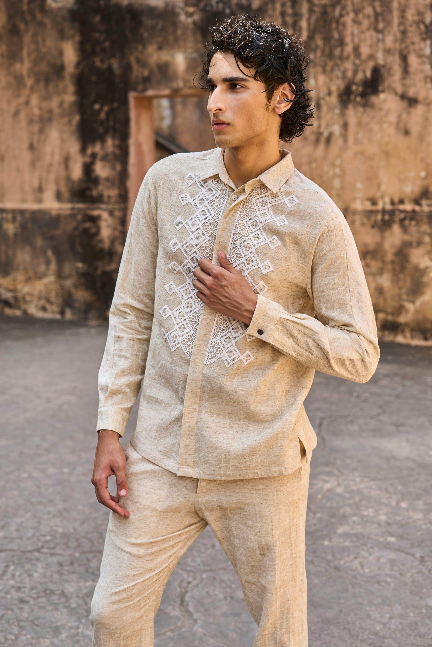 TEXTURED LINEN SET - dash and dot