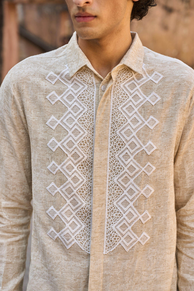 TEXTURED LINEN SHIRT - dash and dot dash and dot