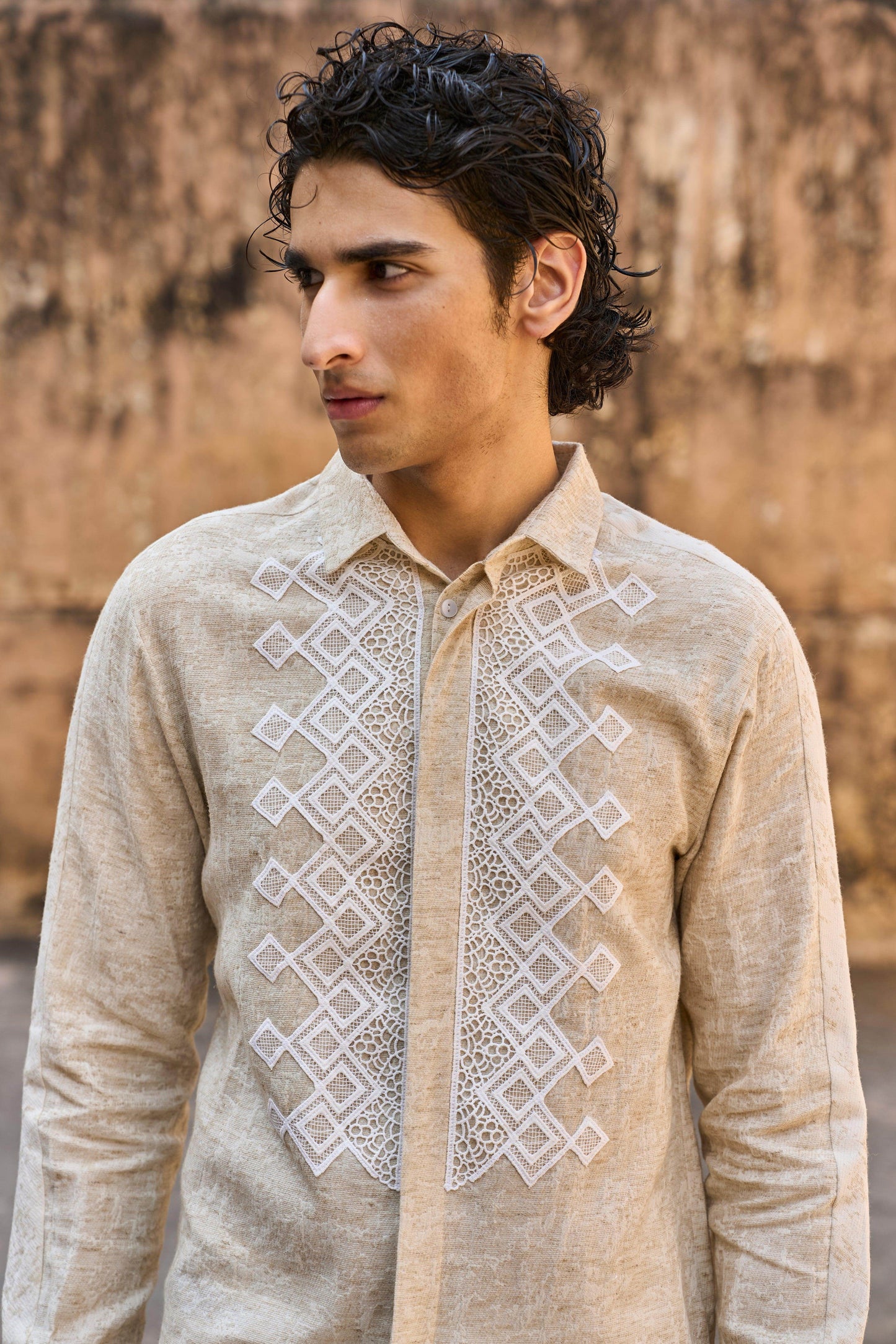 TEXTURED LINEN SHIRT - dash and dot