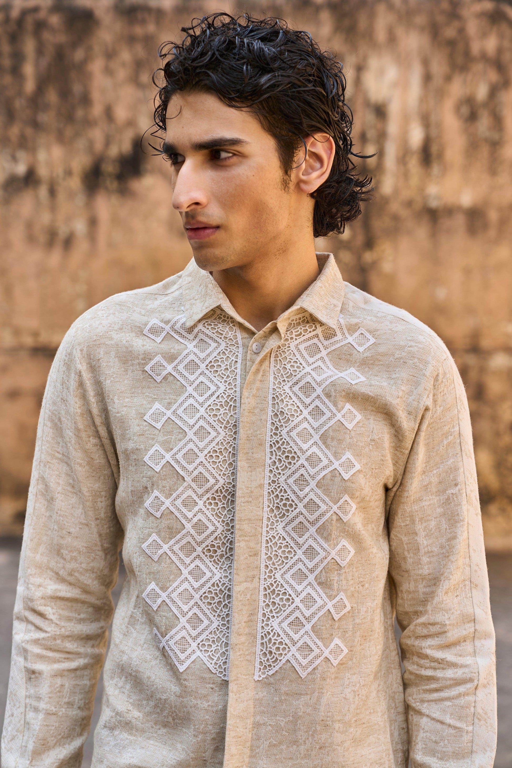 TEXTURED LINEN SHIRT - dash and dot