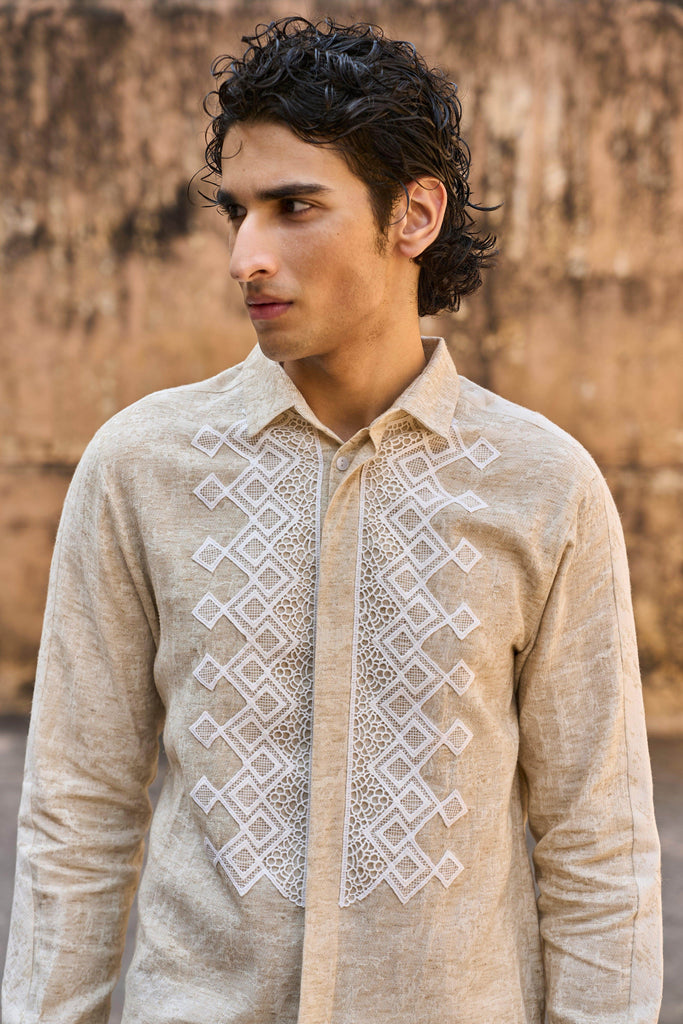 TEXTURED LINEN SHIRT - dash and dot dash and dot