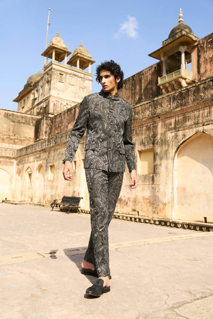 PAISLEY BAND COLLAR JACKET - dash and dot dash and dot